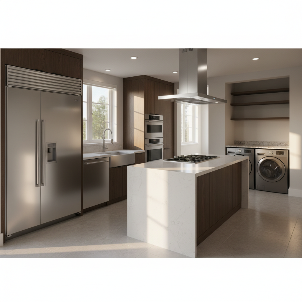 Premium household appliance lineup in a modern home
